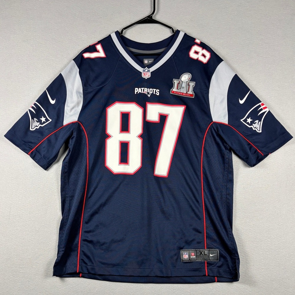Nike NFL New England Patriots Rob Gronkowski 87 Super Bowl LI Jersey XL Navy